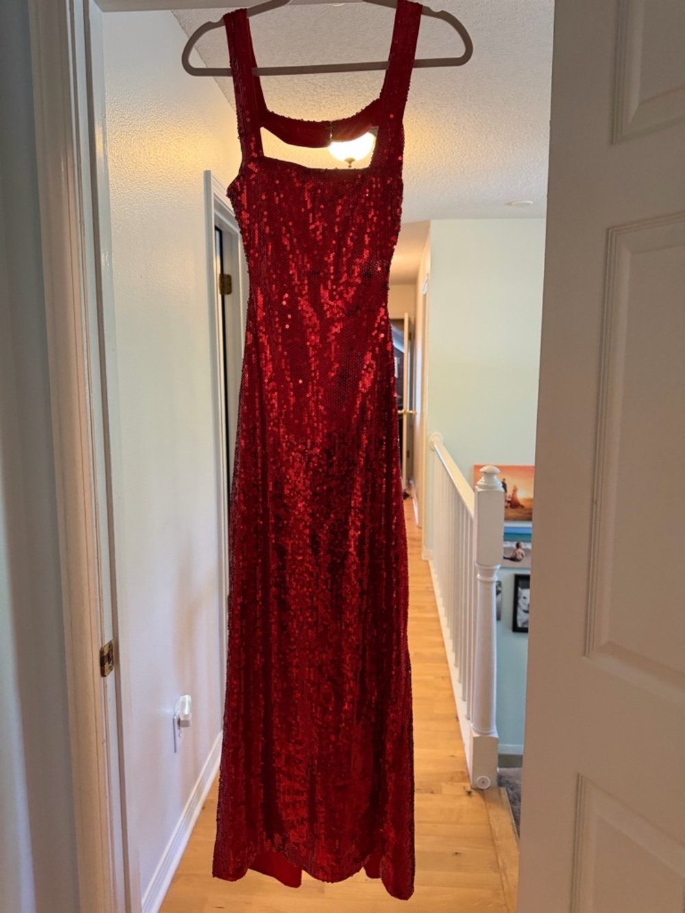 Red Sequin Prom Dress - Elegant Sleeveless Evening Gown